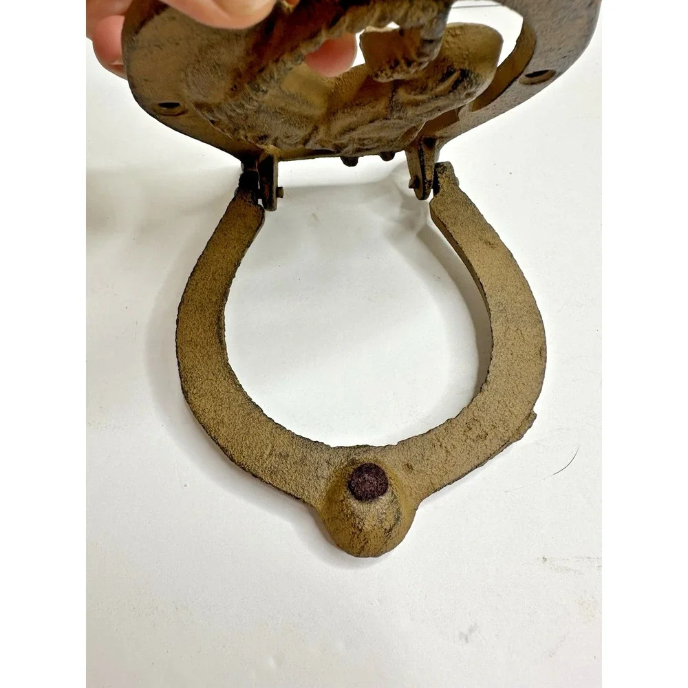 Door Knocker Cast Iron Horse And Horseshoe Good Luck 5.5